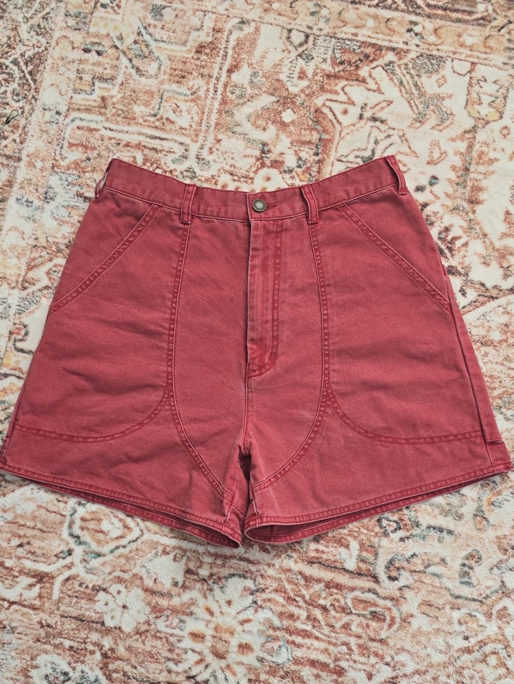 Vintage Patagonia 80s/90s Stand Up Shorts Washed Brick Red High-Rise Hiking 12